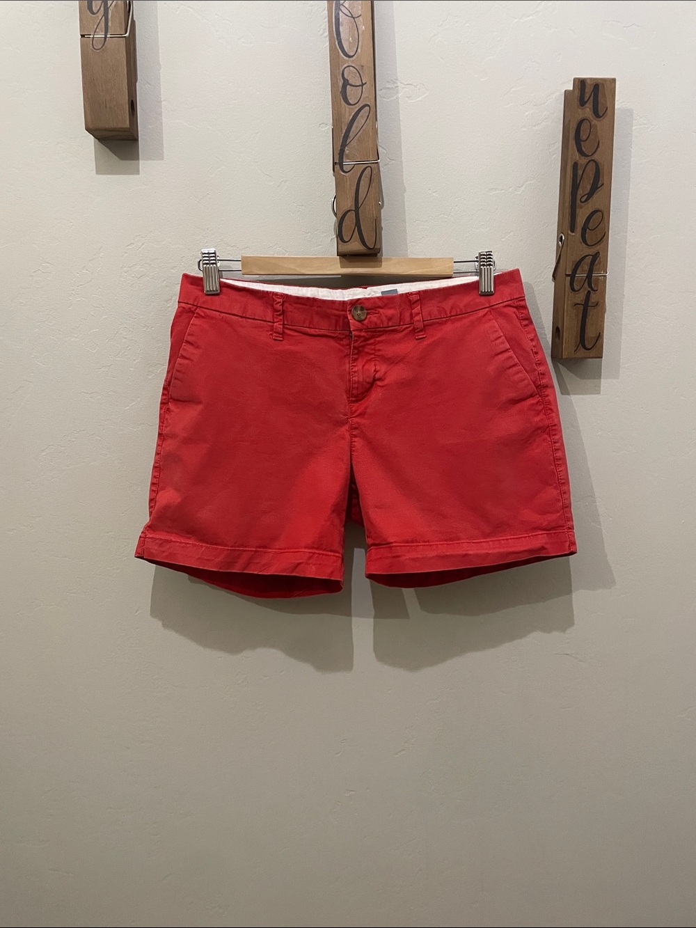 Old Navy Women's Red Cotton Bermuda Shorts